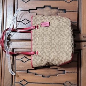 Coach burgundy & brown purse, like new